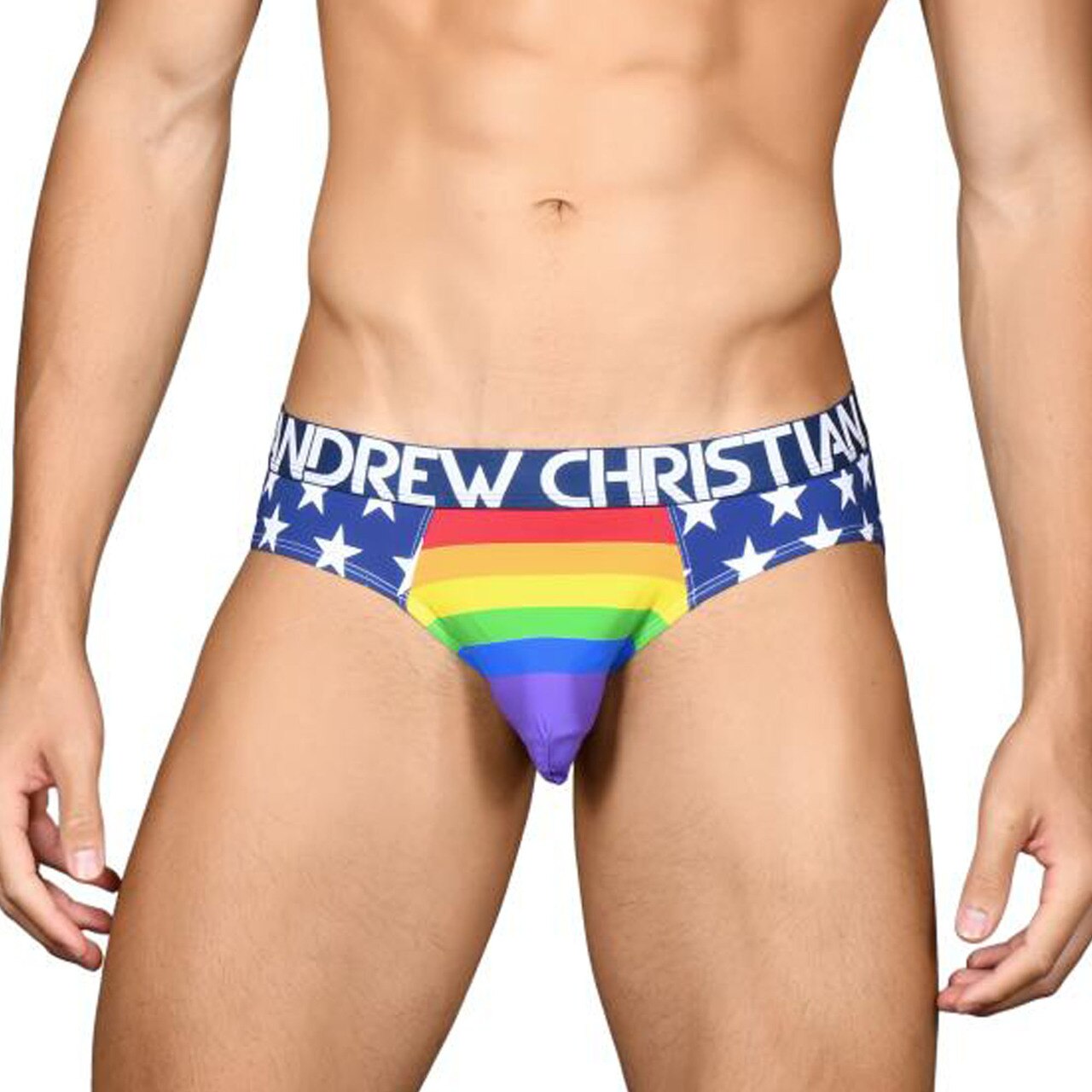 Mens Andrew Christian Star Pride Brief w/ Almost Naked