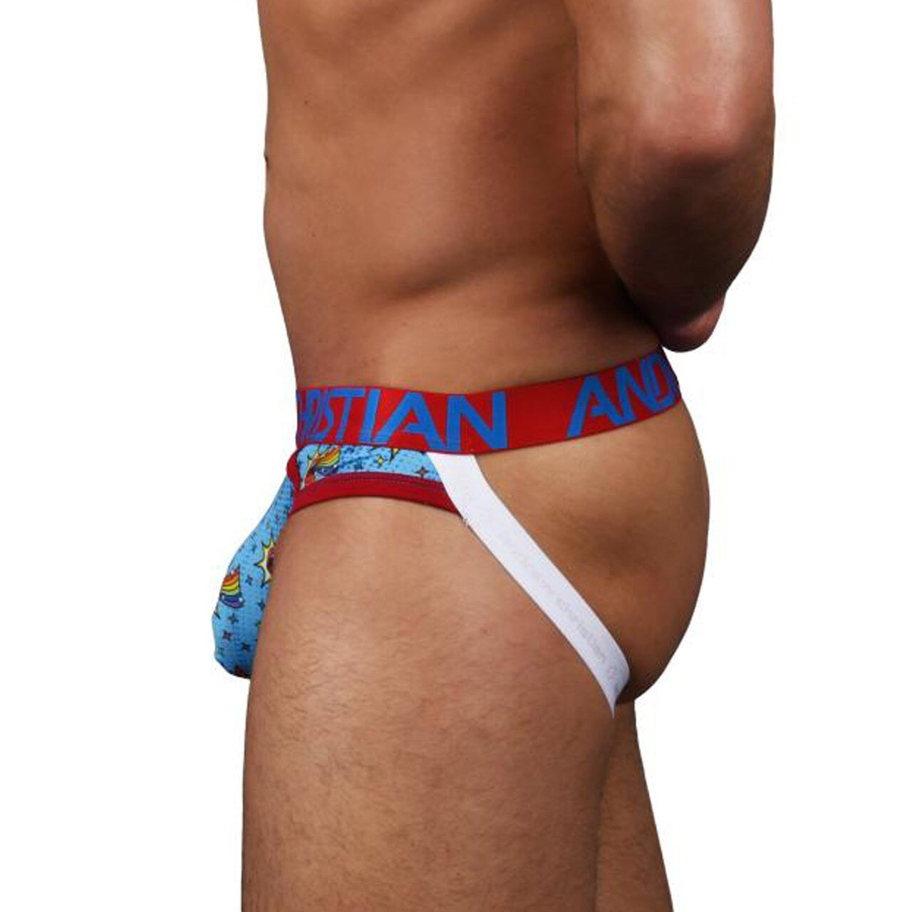 SALE - Mens Andrew Christian Out & Proud Rainbow Brief Jock Strap