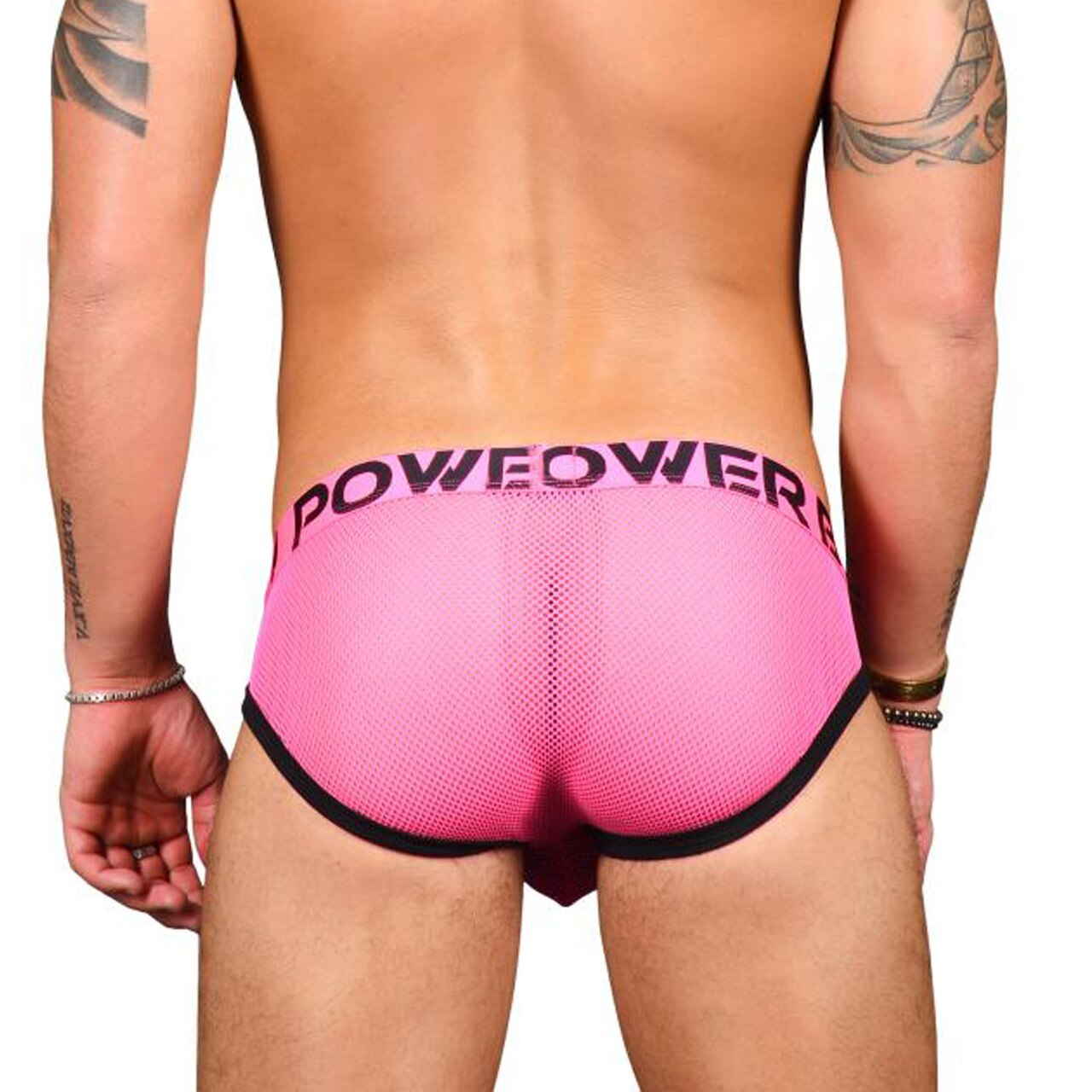 Mens Andrew Christian Power Bottom Mesh Brief w/ Almost Naked