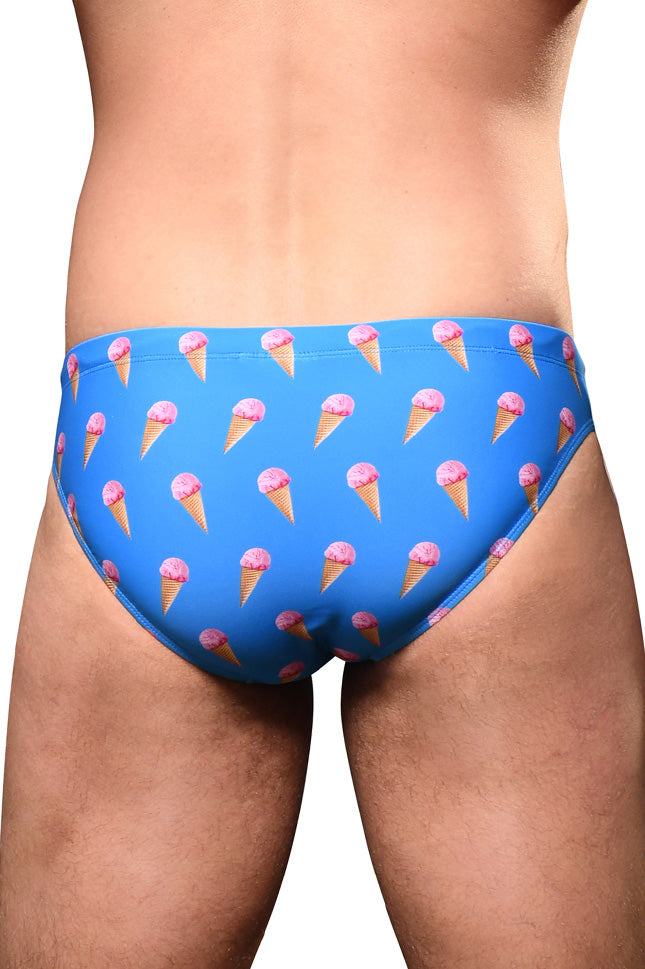 JCSTK - Andrew Christian Mens Cream Bikini Swimwear Underwear Printed