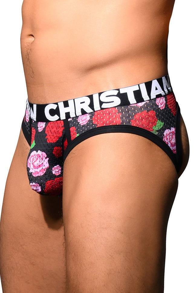JCSTK - Andrew Christian Mens Floral Mesh Bubble Butt Jockstrap Undies w/ ALMOST NAKED® Printed