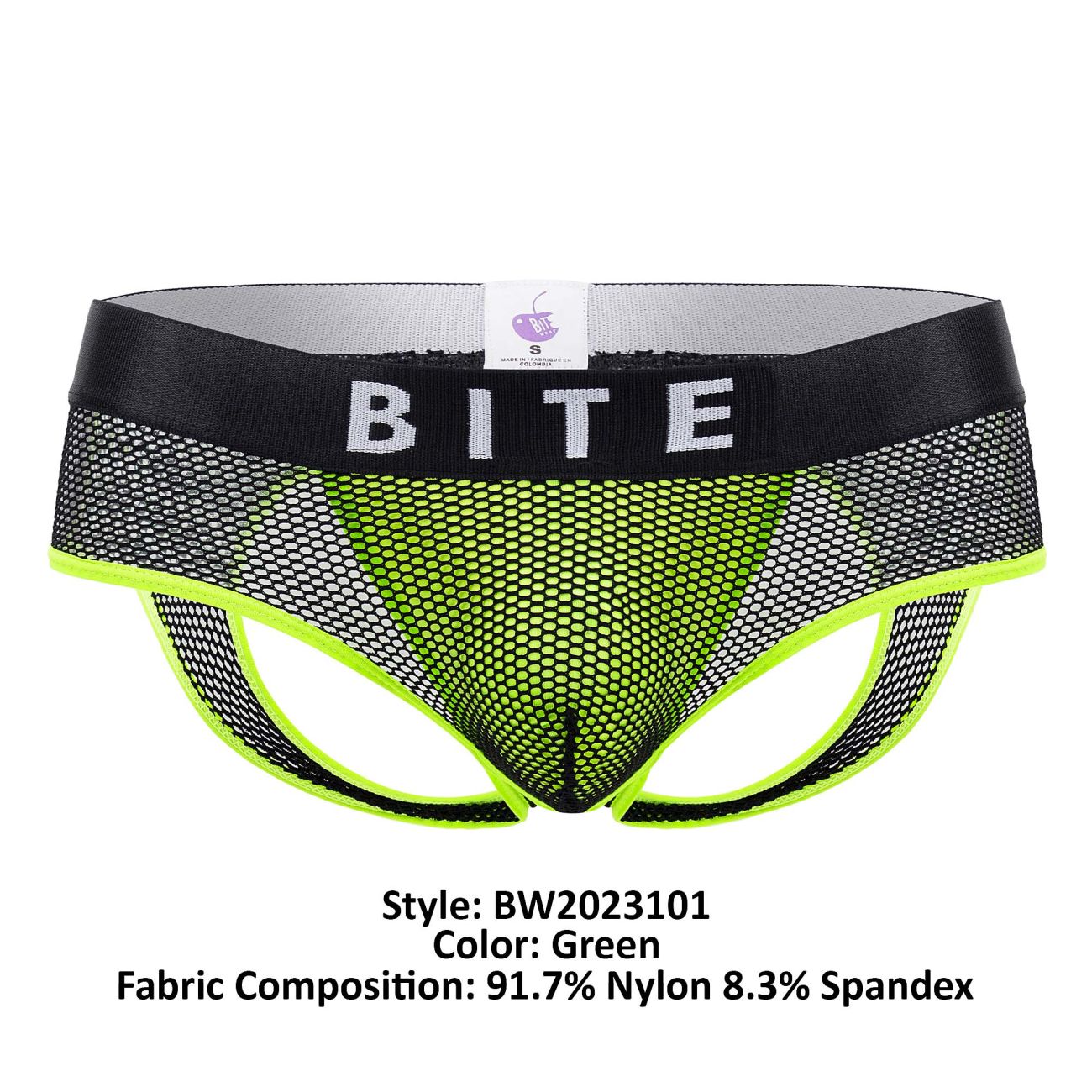 BiteWear BW2023101 Discreet Apricot Jockstrap Black Green