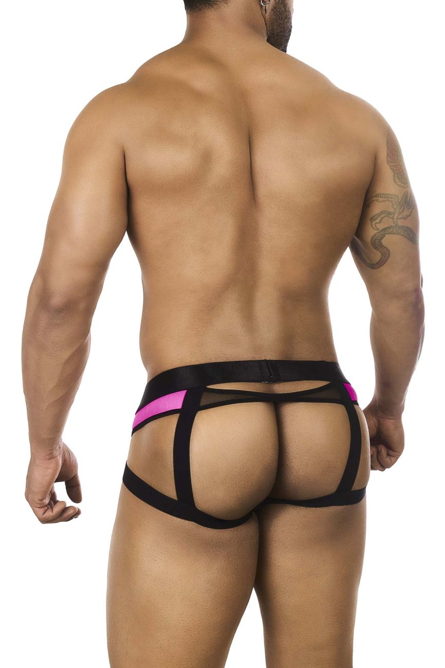 BiteWear BW2023108 Tuxedo Banana Jockstrap Black Fuchsia