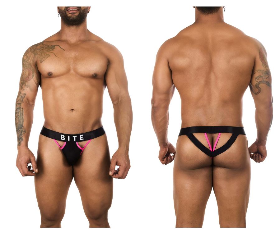 BiteWear BW2023109 Bite My Cherry Thongs Black Fuchsia