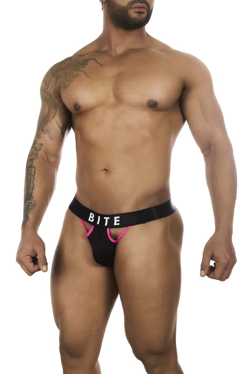 BiteWear BW2023109 Bite My Cherry Thongs Black Fuchsia