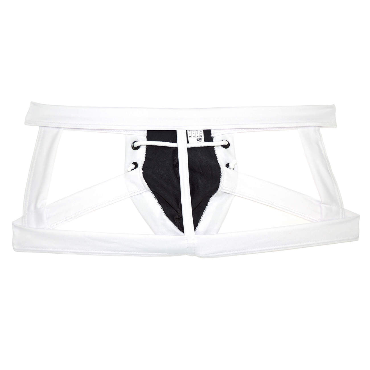 CandyMan 99137 Lace Up Football Jockstrap Black & White