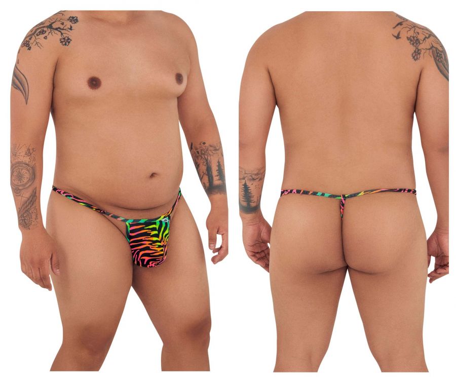 CandyMan 99170X Rainbow Zebra Thongs Plus Sizes Multi