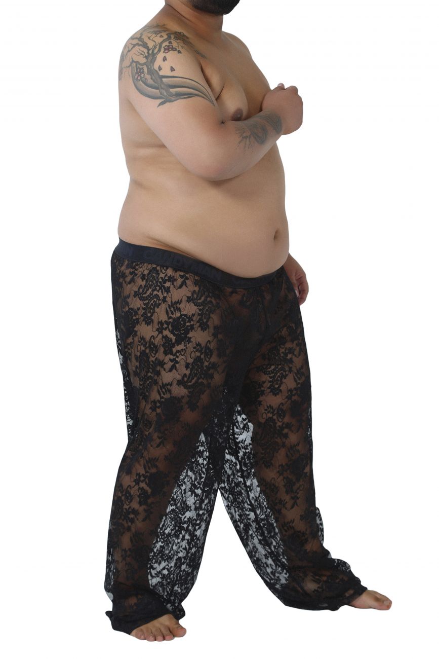 CandyMan 99234X Lace Lounge Pants Black Plus Sizes