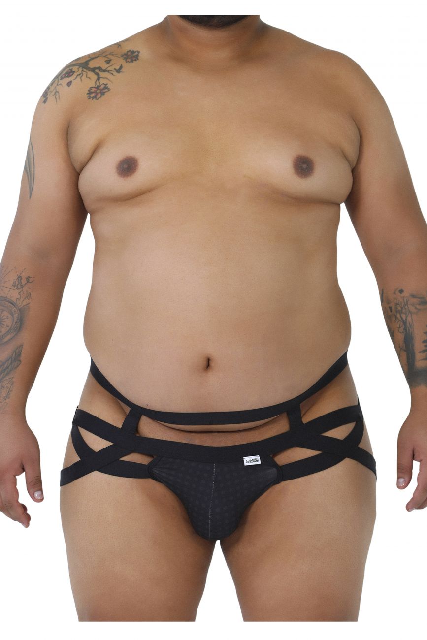 CandyMan 99242X Jockstrap Black Plus Sizes