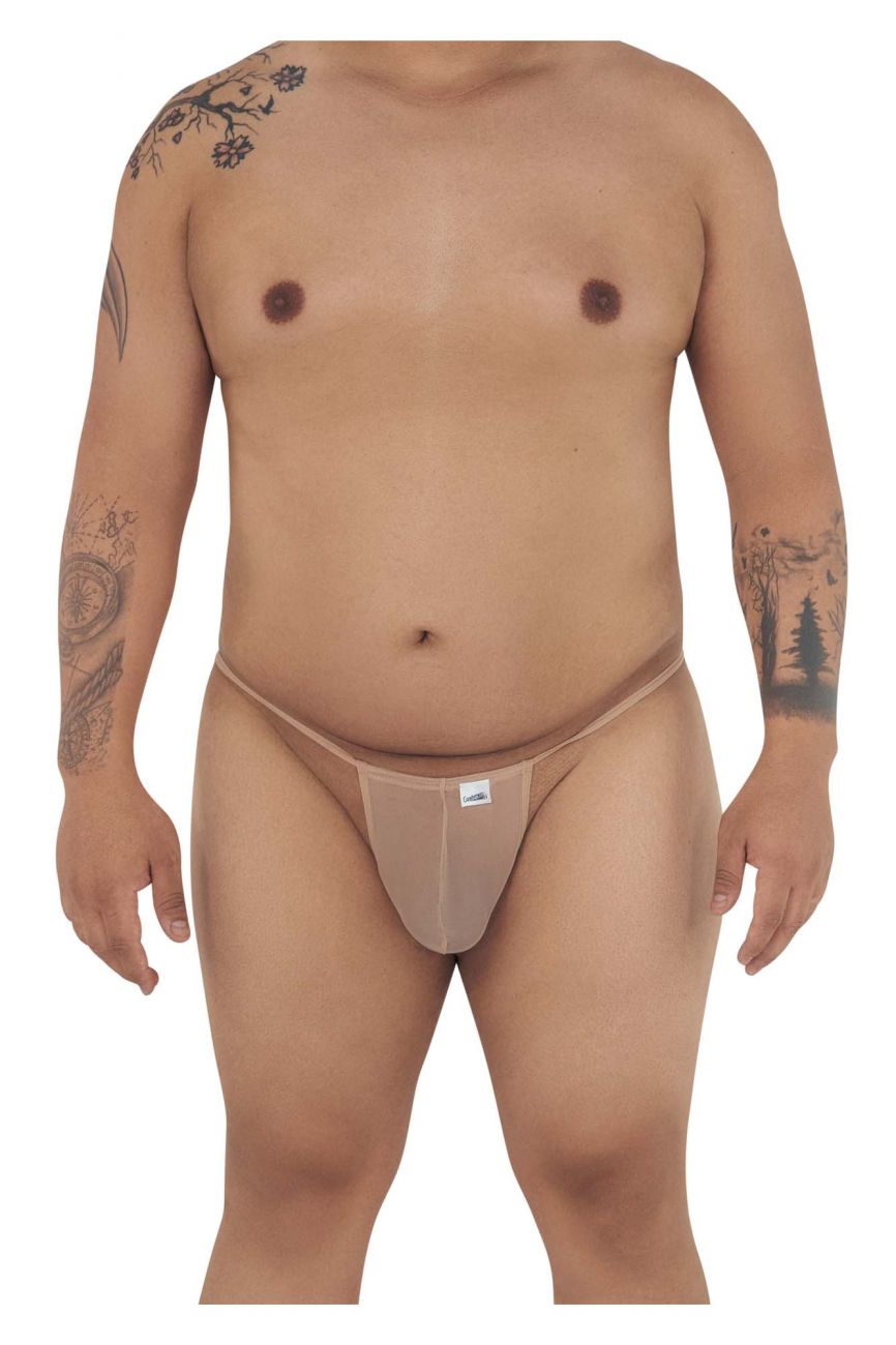 CandyMan 99246X Micro Mesh Thong Beige Plus Sizes