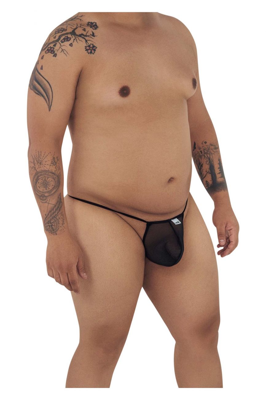 CandyMan 99246X Micro Mesh Thong Black Plus Sizes