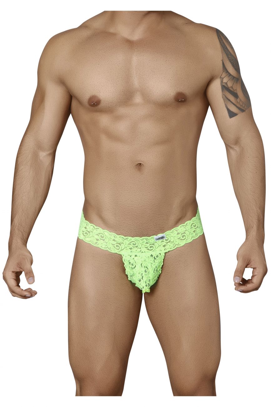 CandyMan 99315 Peek a Boo Lace Thong Green