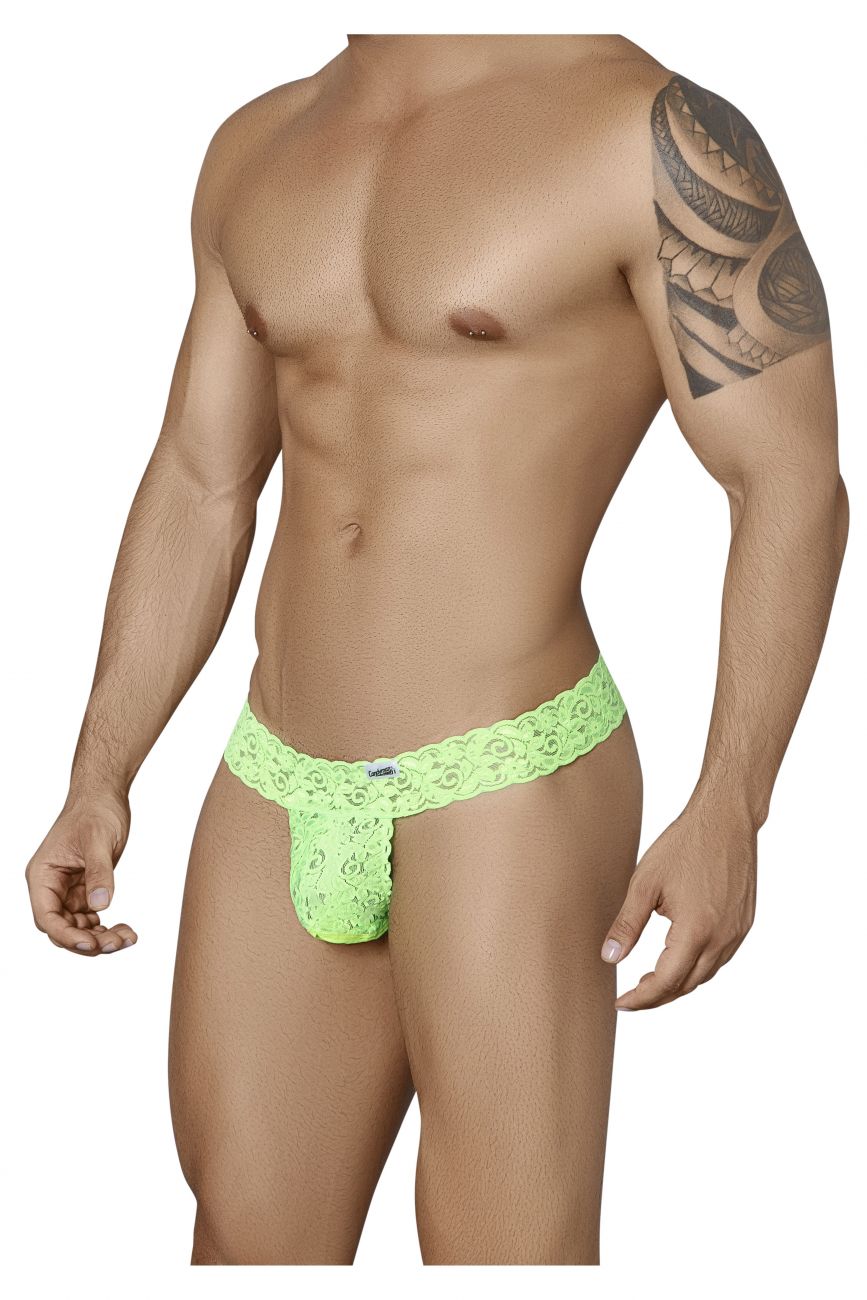 CandyMan 99315 Peek a Boo Lace Thong Green