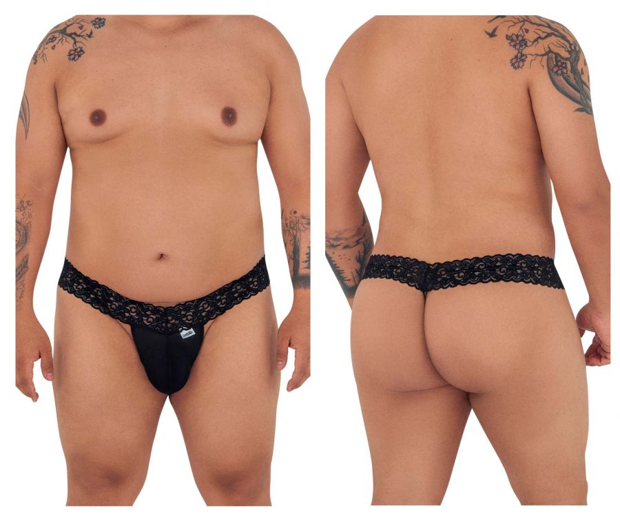 JCSTK - CandyMan 99370X Alluring Thongs Black Plus Sizes