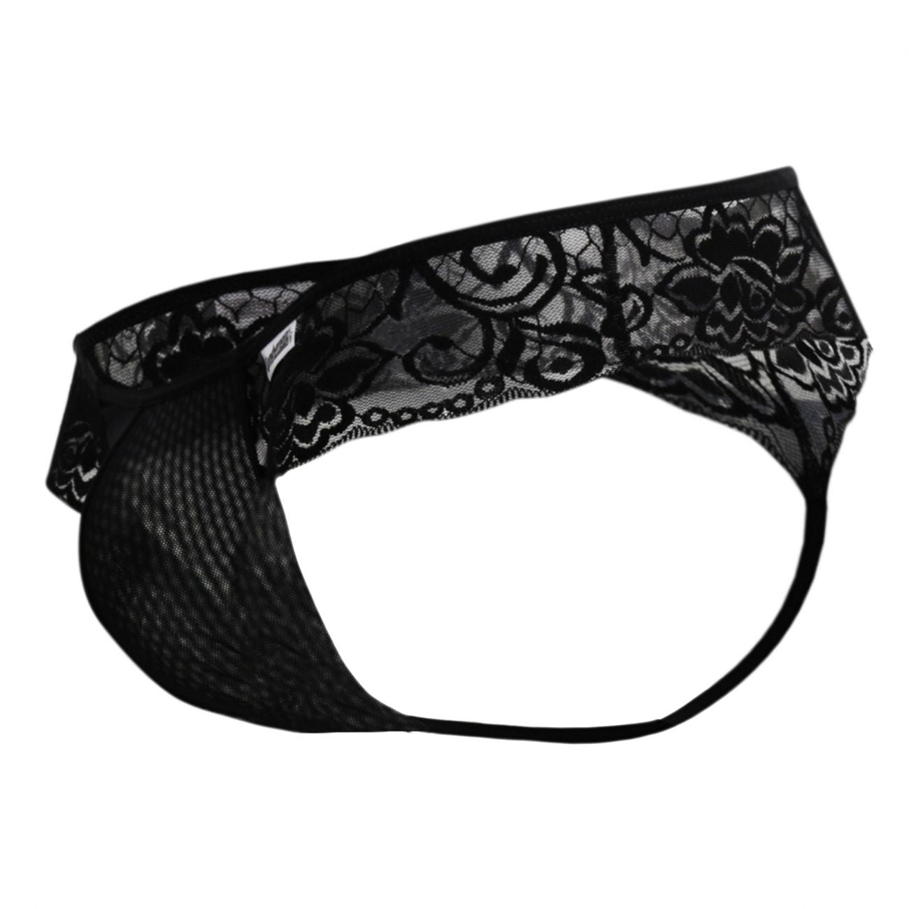 CandyMan 99392X Lace Thongs Black Plus Sizes