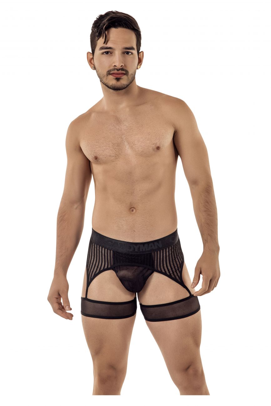 CandyMan 99403 Stripes Gaterbelt Thongs