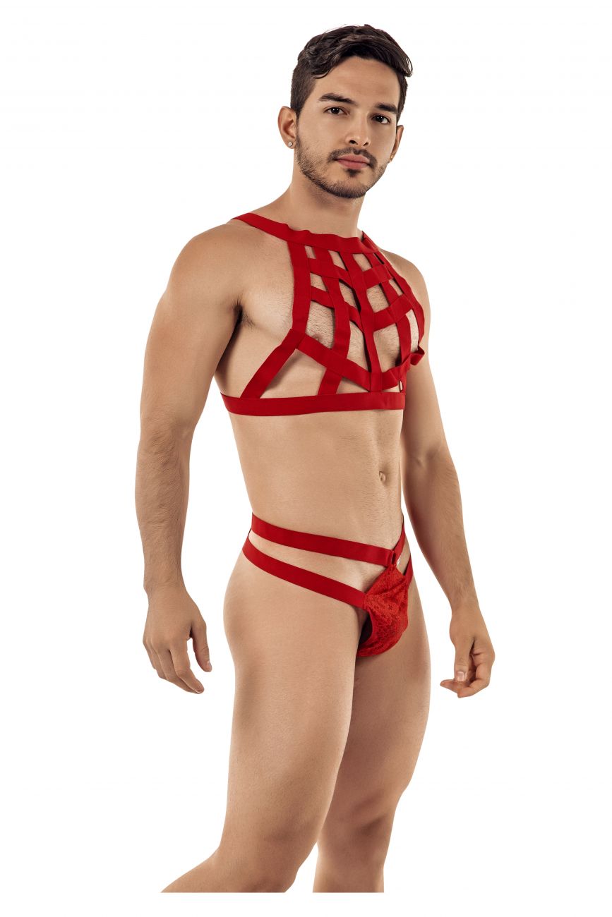 CandyMan 99419 Cage Harness Thongs Red
