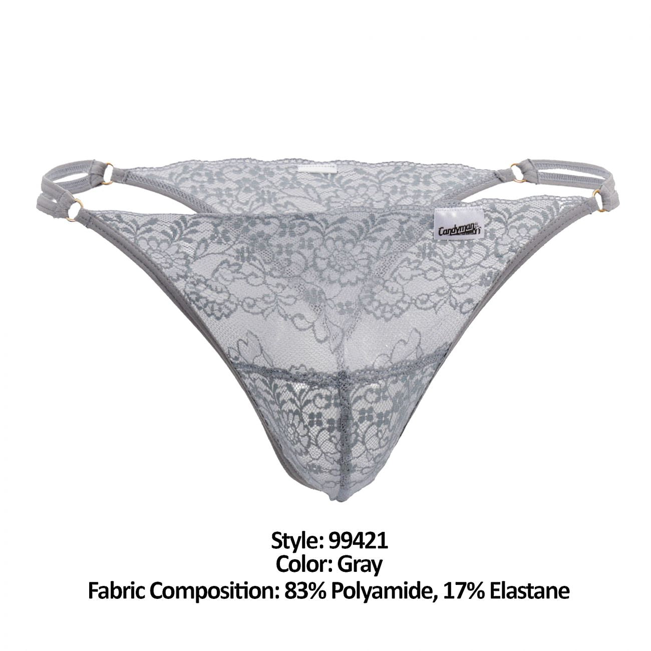 CandyMan 99421 Lace G-String Thongs Gray