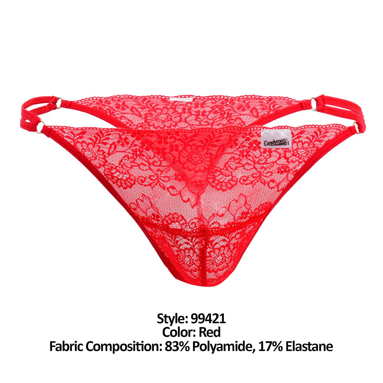 CandyMan 99421 Lace G-String Thongs Red