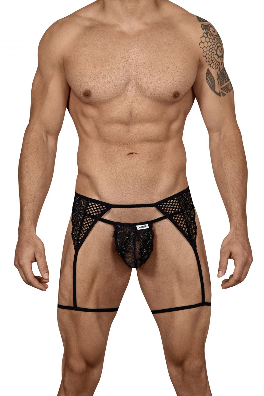 CandyMan 99428 Garter Thongs Black