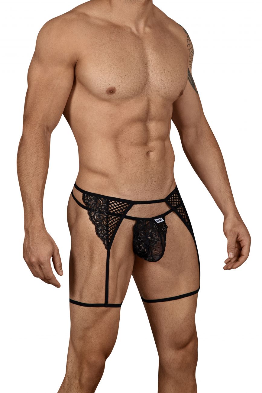 CandyMan 99428 Garter Thongs Black