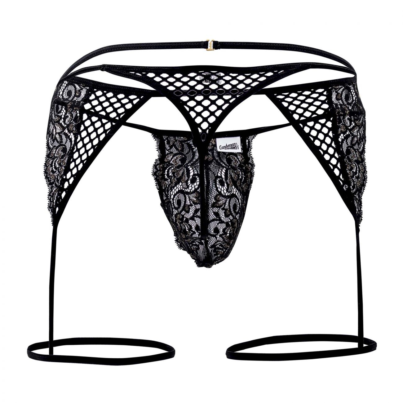 CandyMan 99428 Garter Thongs Black