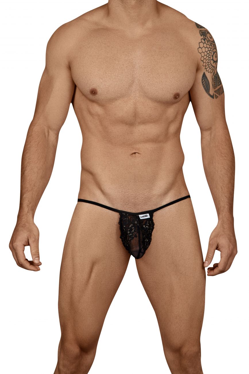 CandyMan 99428 Garter Thongs Black