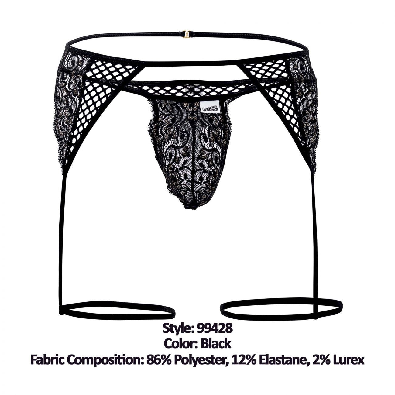 CandyMan 99428 Garter Thongs Black