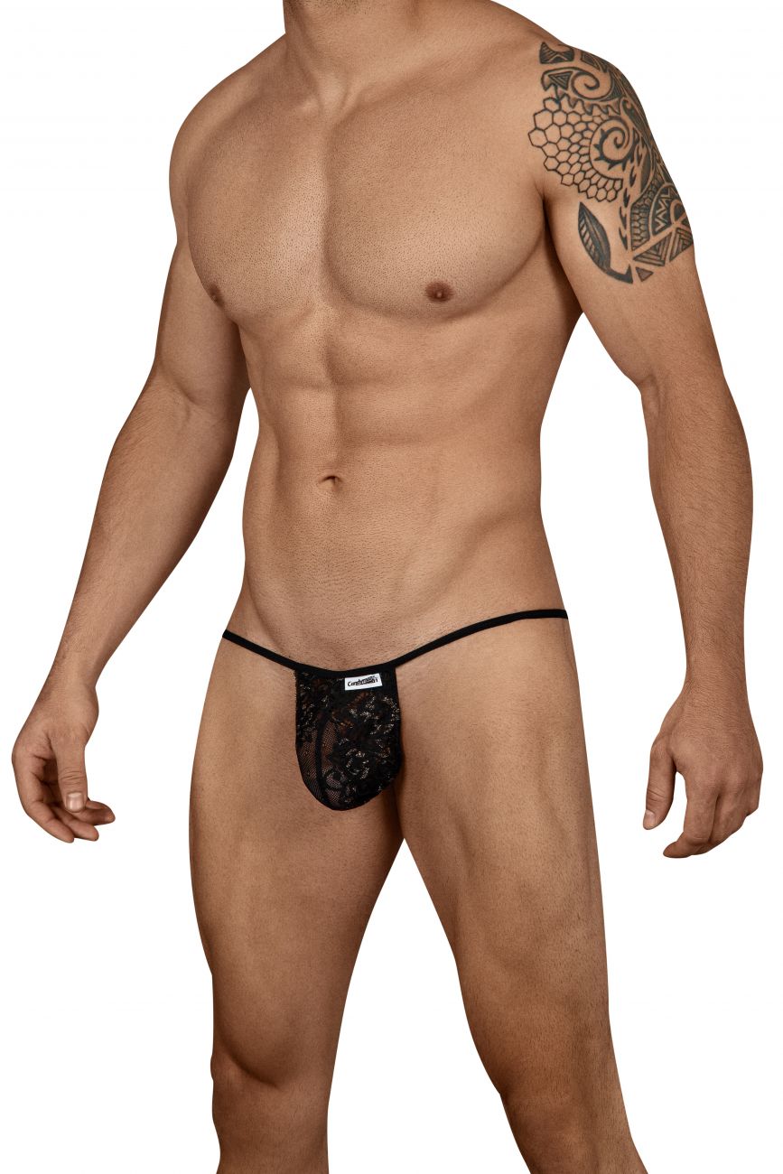 CandyMan 99428 Garter Thongs Black