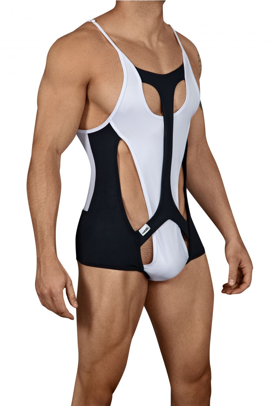 CandyMan 99432 Inside Out Bodysuit Black and White