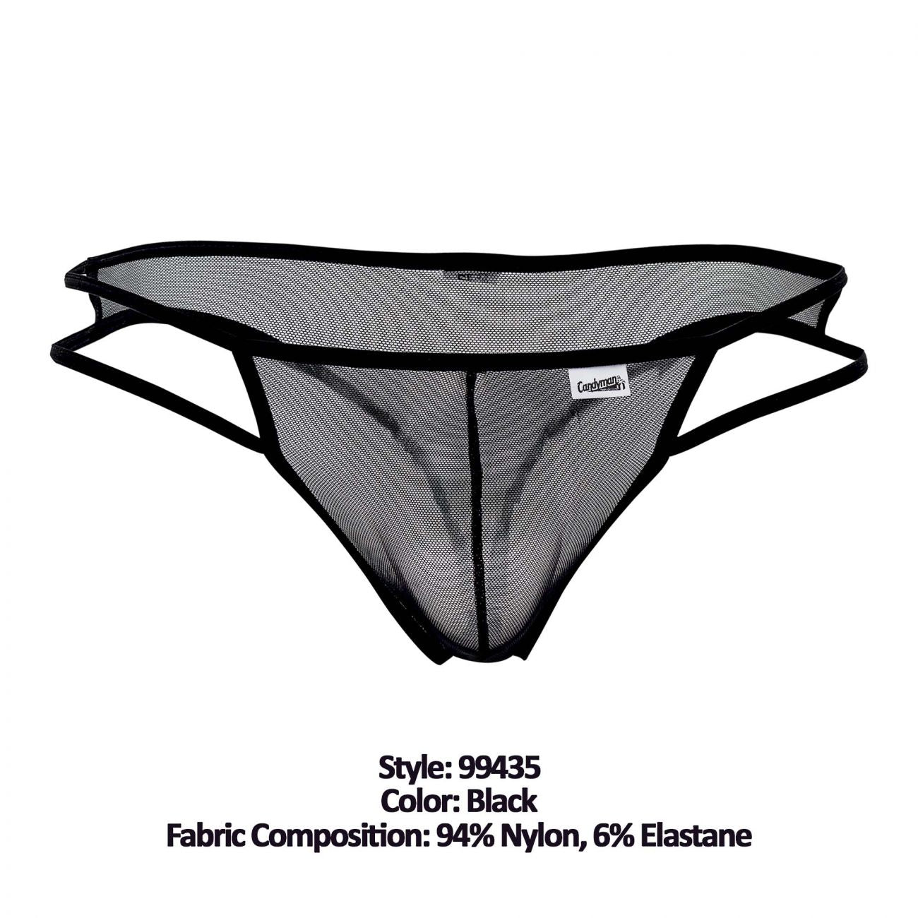 SALE - CandyMan 99435 Mesh Thongs Black