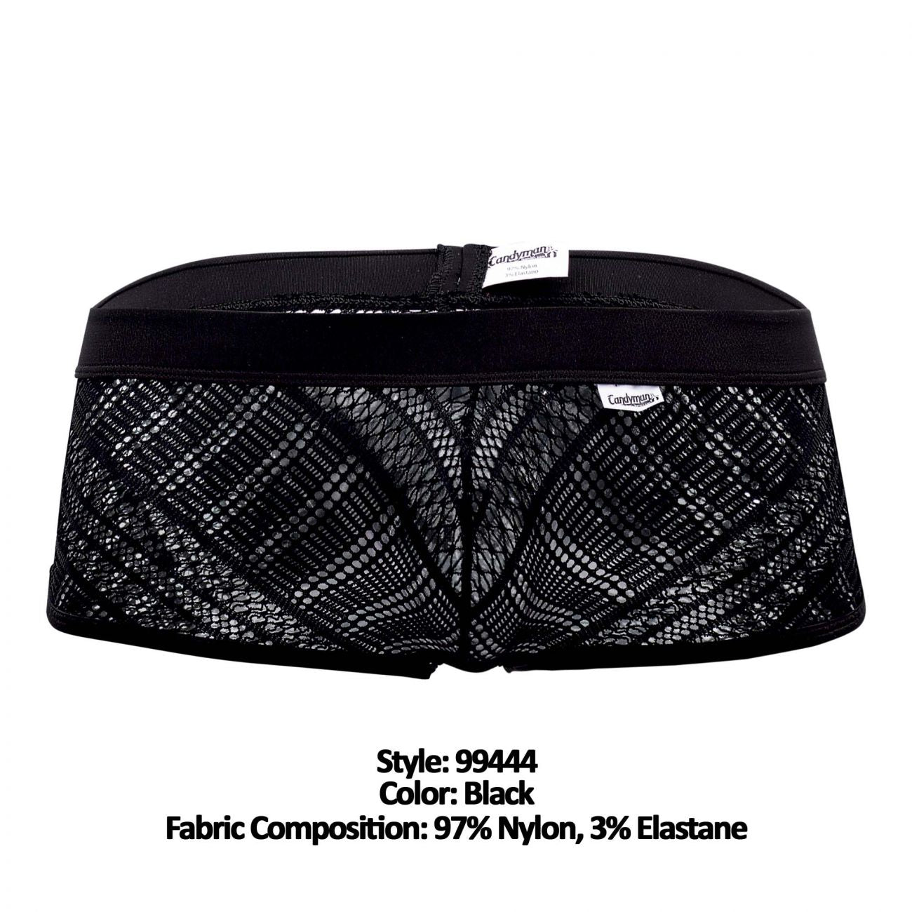 CandyMan 99444 Lace Mini Trunks Black