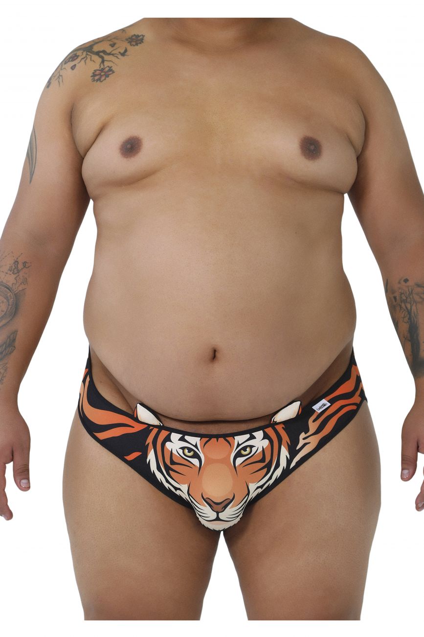 SALE - CandyMan 99458X Jockstrap Color Tiger Print Plus Sizes