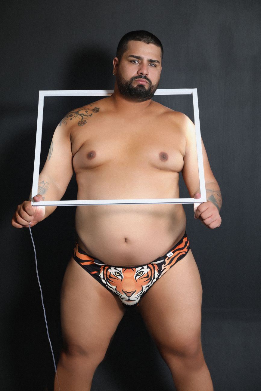 SALE - CandyMan 99458X Jockstrap Color Tiger Print Plus Sizes