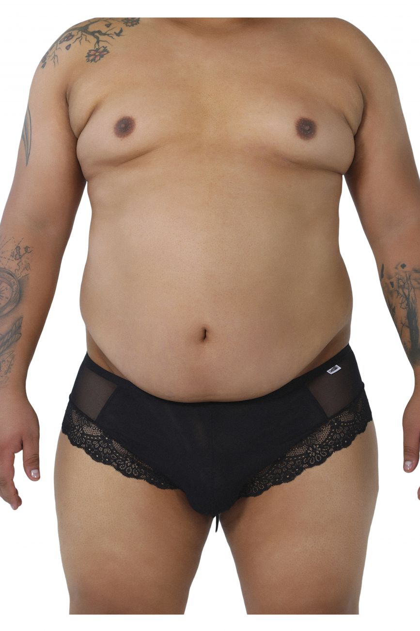 CandyMan 99462X Lace Briefs Black Plus Sizes