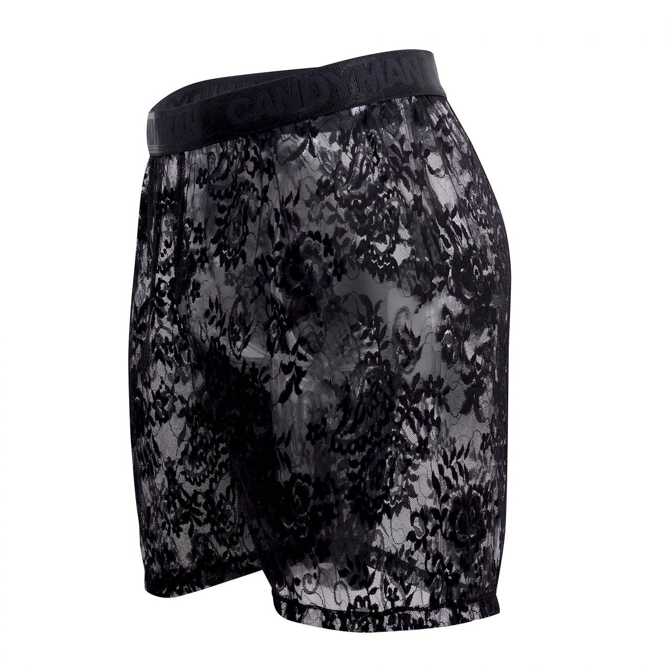 CandyMan 99464X Lace Shorts Black Plus Sizes