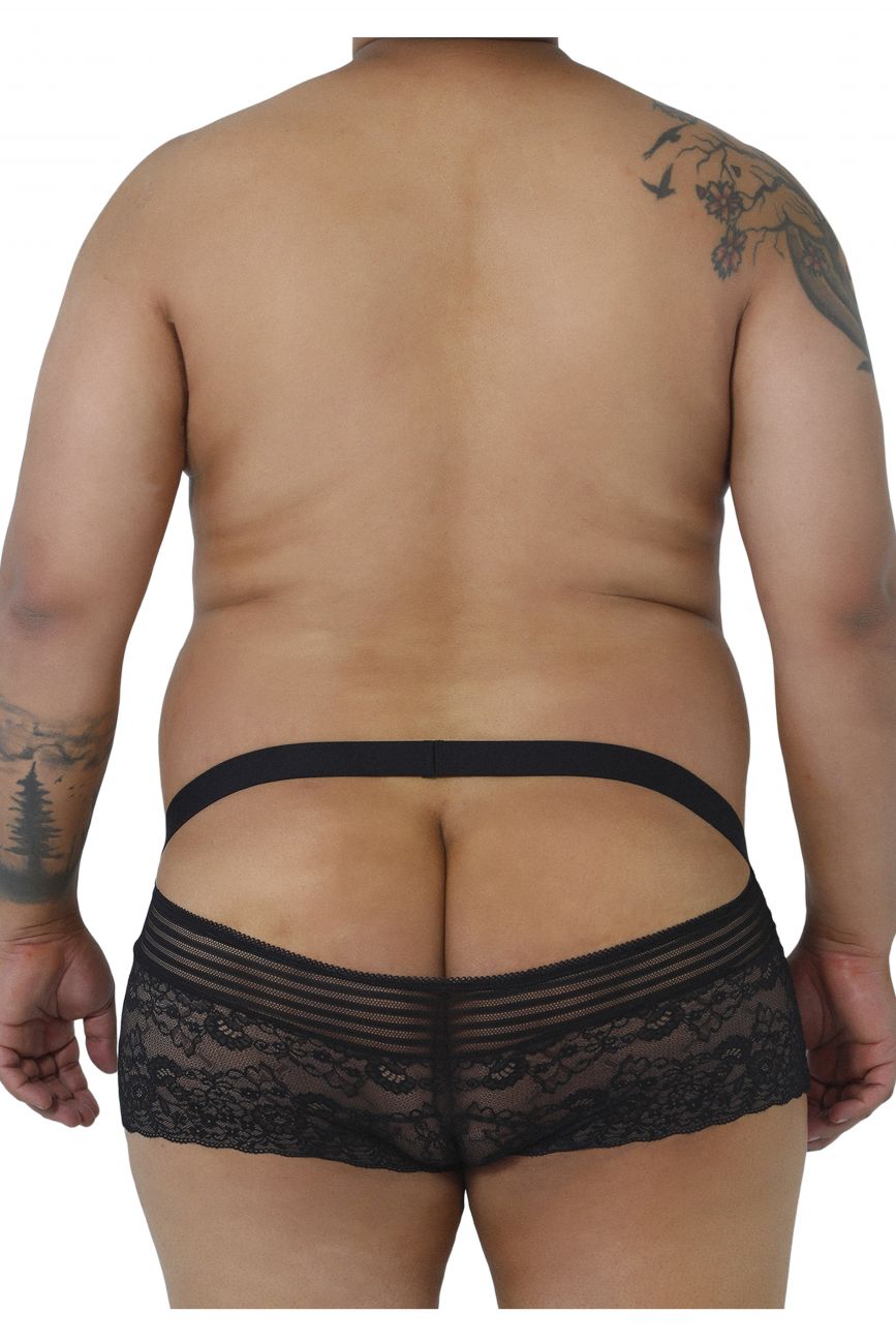 CandyMan 99466X Lace Briefs Black Plus Sizes