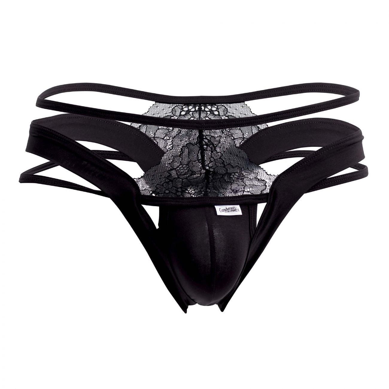 CandyMan 99469 Triple Straps Thongs Black