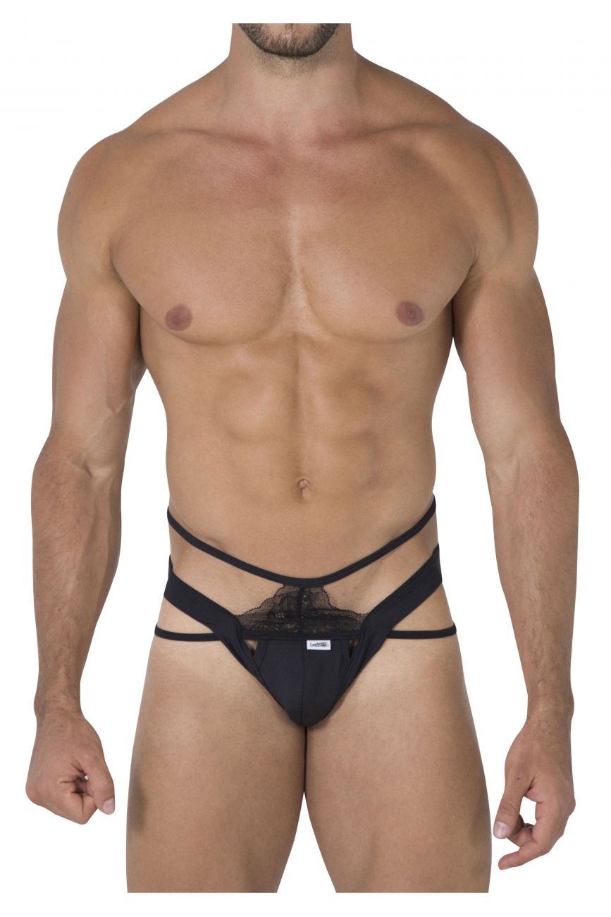 CandyMan 99469 Triple Straps Thongs Black