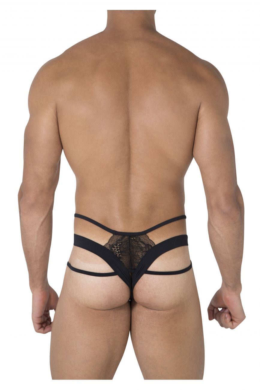 CandyMan 99469 Triple Straps Thongs Black