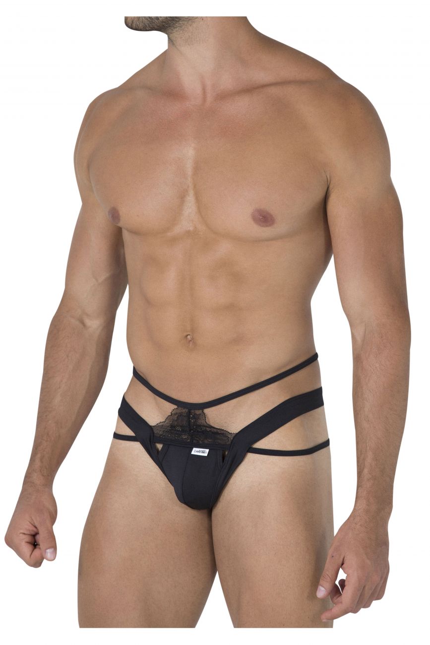 CandyMan 99469 Triple Straps Thongs Black