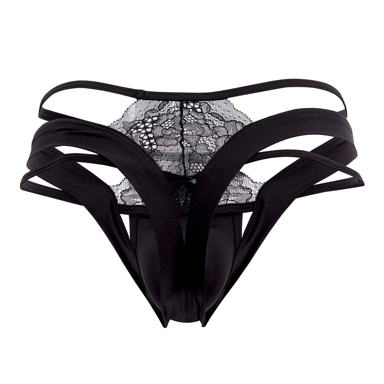 CandyMan 99469 Triple Straps Thongs Black