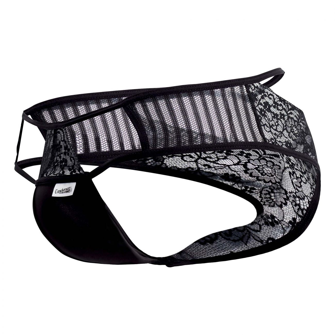 CandyMan 99471 Lace Jockstrap Black