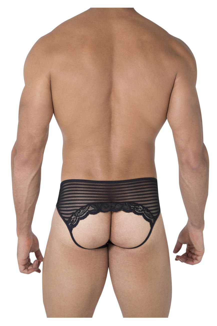 CandyMan 99490 Lace-Mesh Jockstrap Black