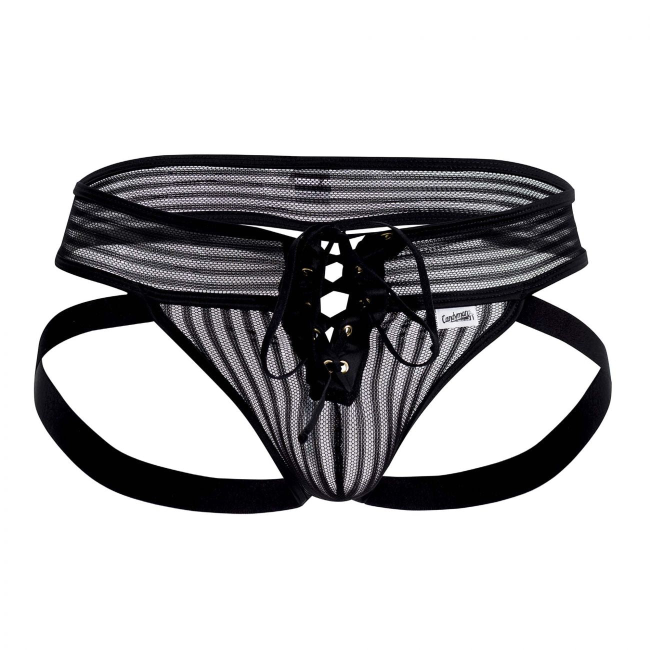 CandyMan 99493X G-String Jockstrap Black Plus Sizes