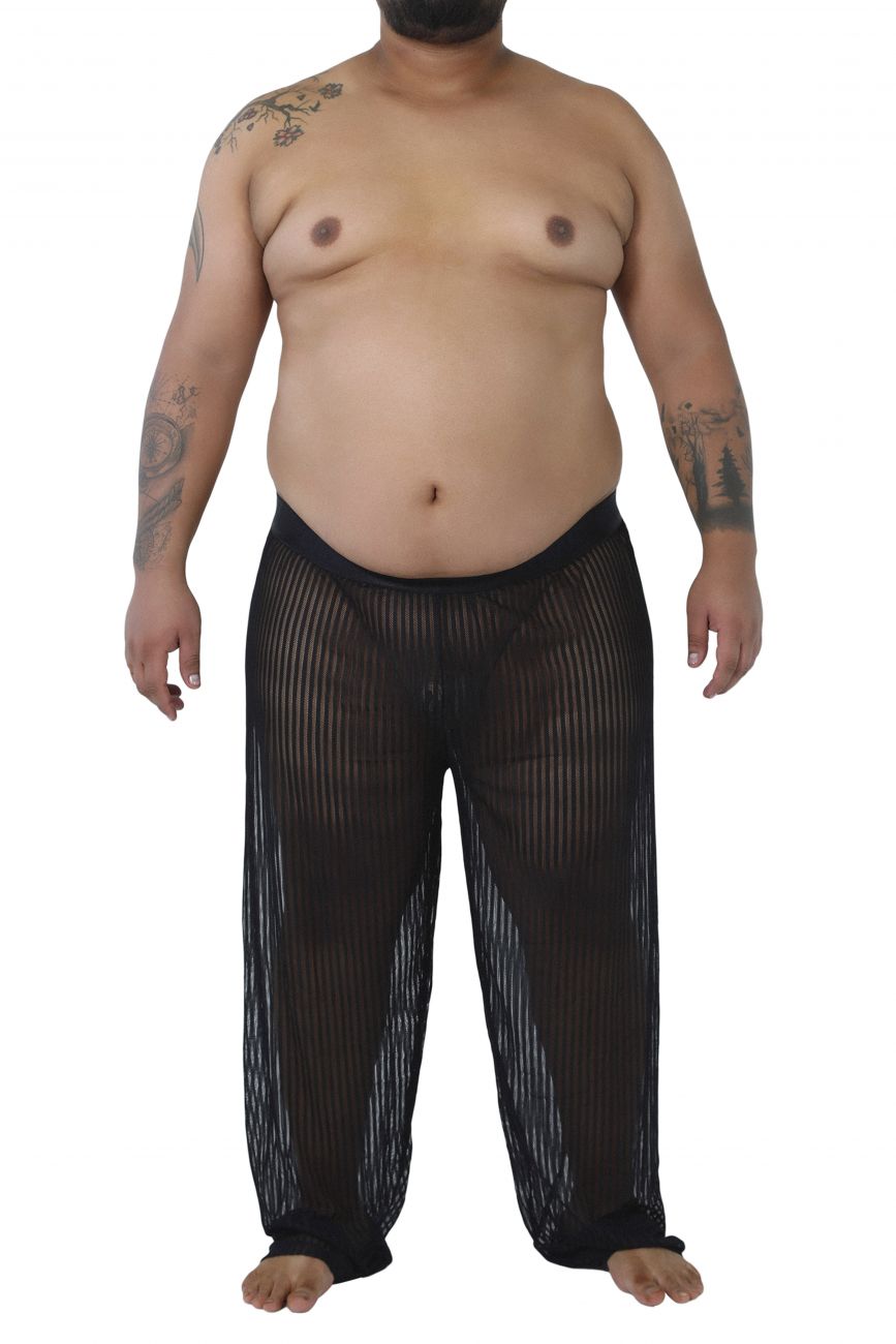 CandyMan 99496X Mesh Lounge Pants Black Plus Sizes