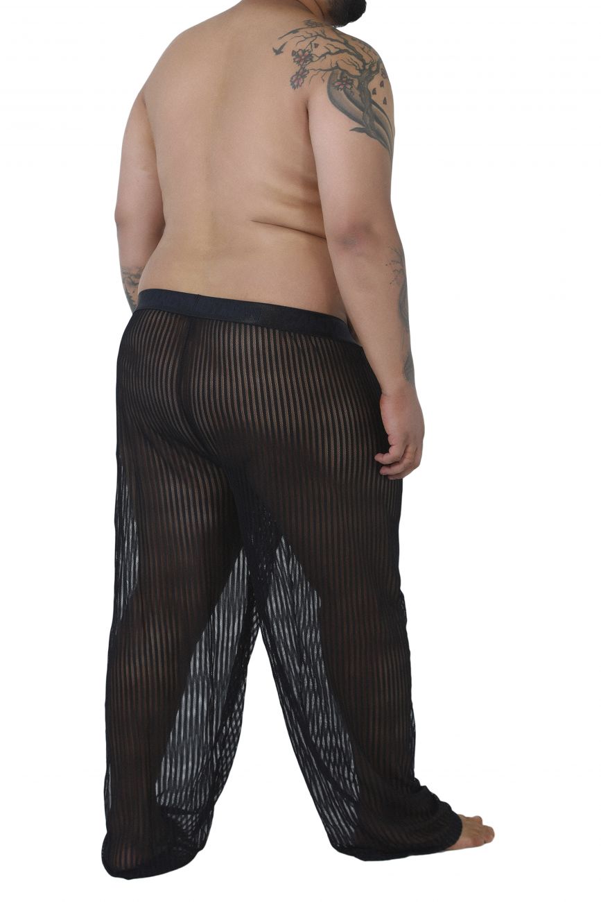 CandyMan 99496X Mesh Lounge Pants Black Plus Sizes