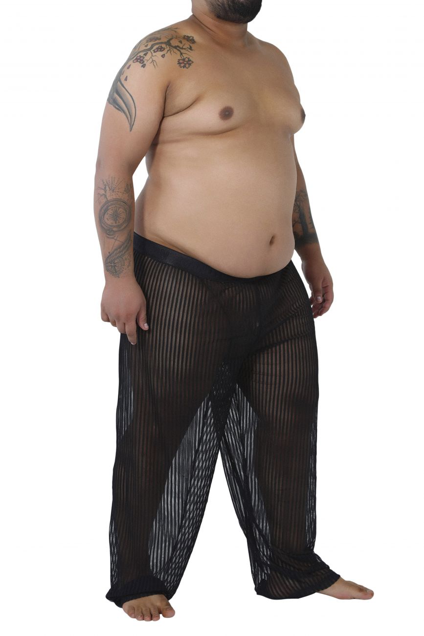CandyMan 99496X Mesh Lounge Pants Black Plus Sizes