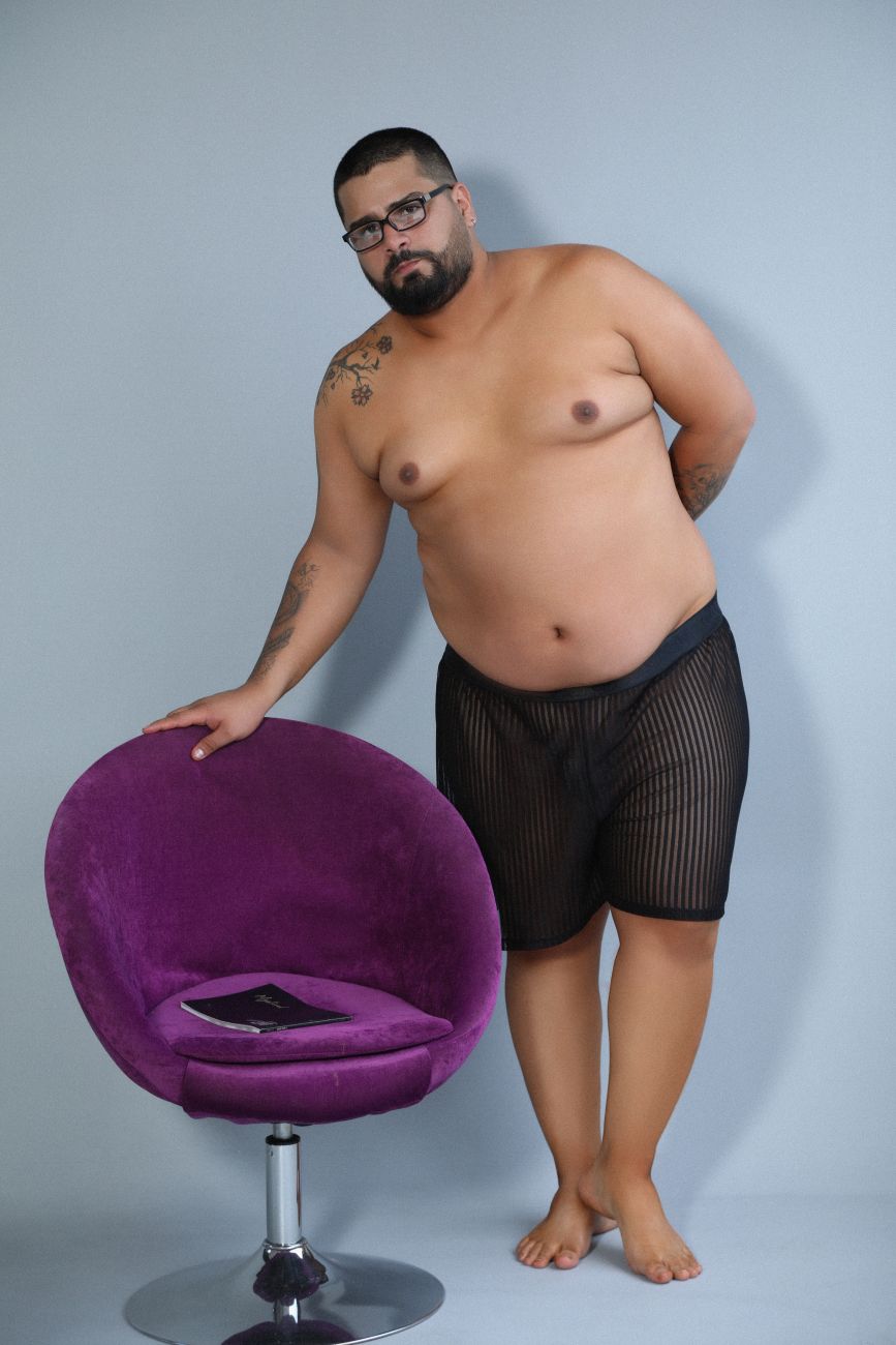 CandyMan 99497X Mesh Lounge Shorts Black Plus Sizes
