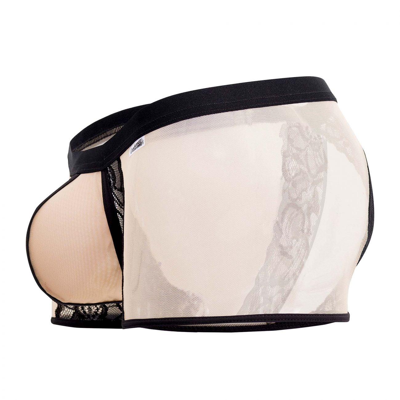 CandyMan 99499 Mesh-Lace open Butt Trunks Beige & Black